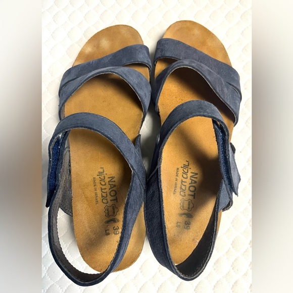 Naot Kayla Navy Blue Suede Leather Comfort Sandal Anatomic Cork 
Sz 39EU 8-8.5US - Picture 5 of 10